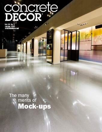 The cover of a magazine called concrete decor