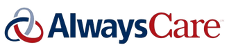 Logo for Always Care with a connected blue and red design element and the words "Always Care."