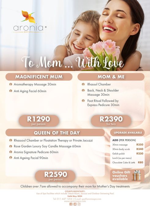 day Spa johannesburg mothers day promo