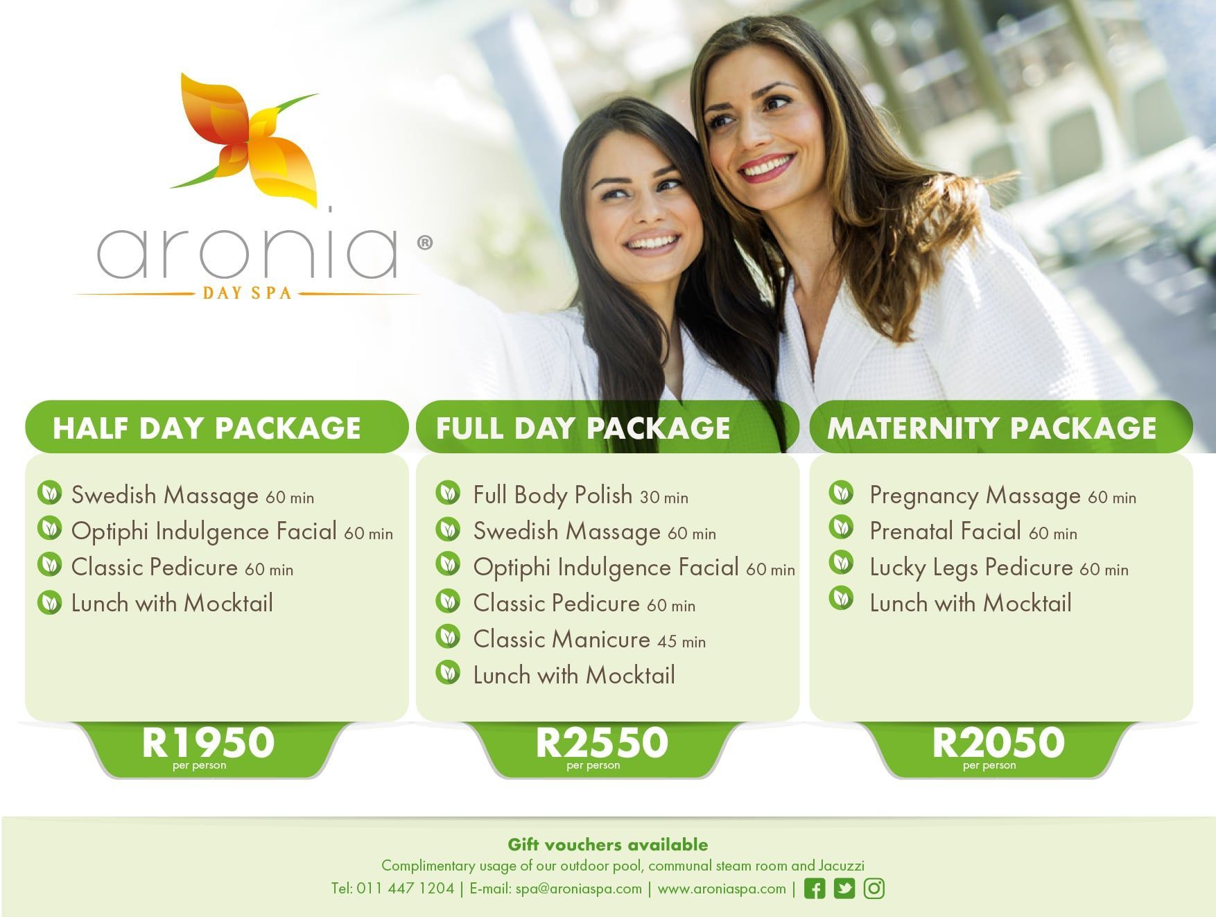 Aronia Day Spa full day spa