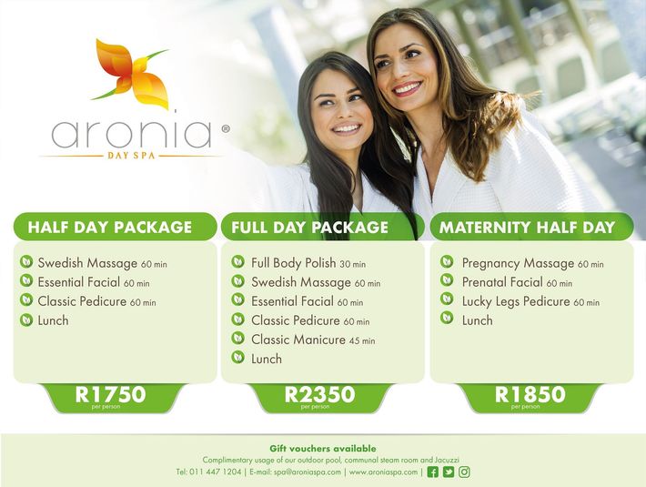 Aronia Day Spa Packages