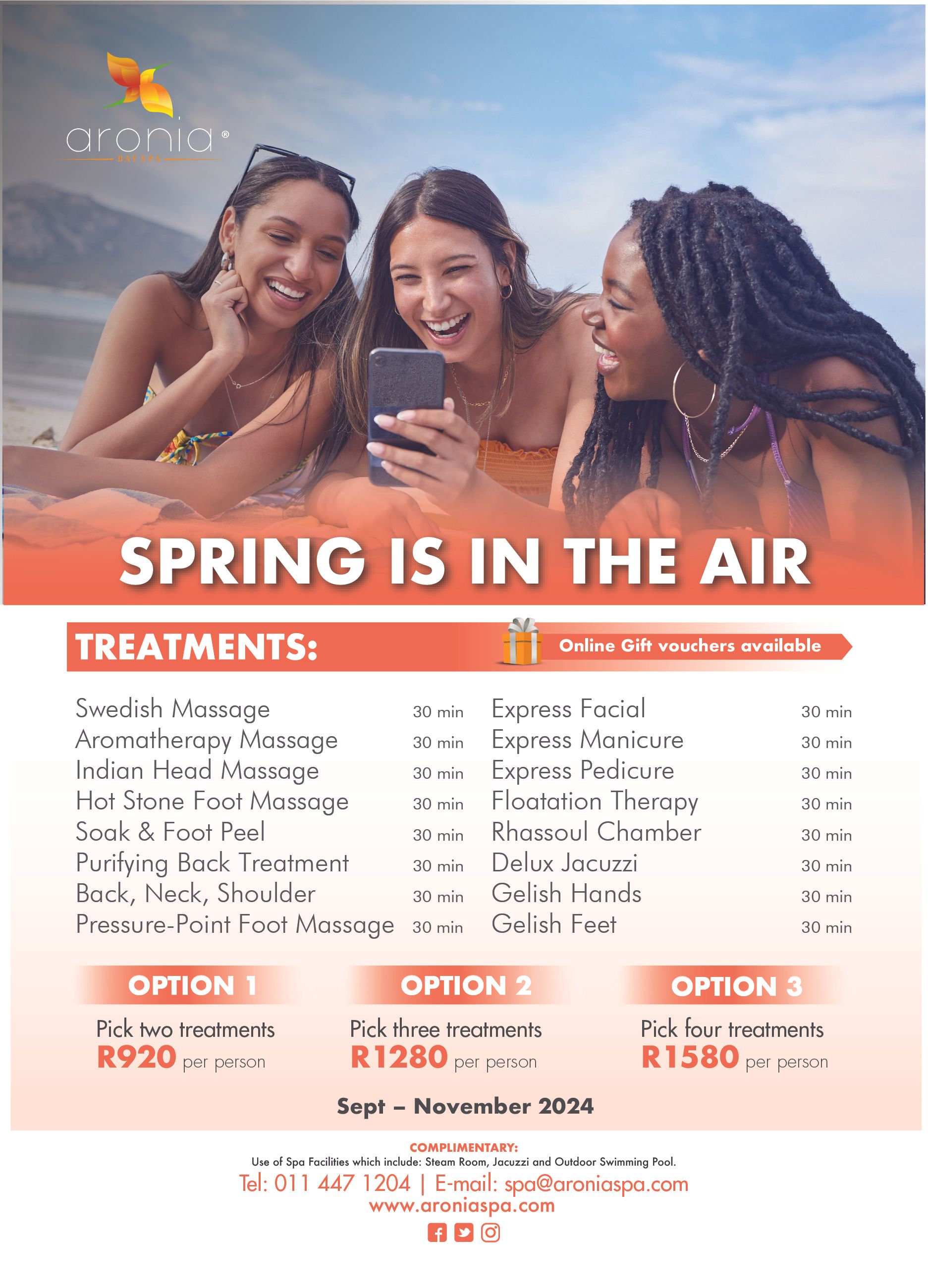 day Spa spring promotions  Johannesburg specials couples group