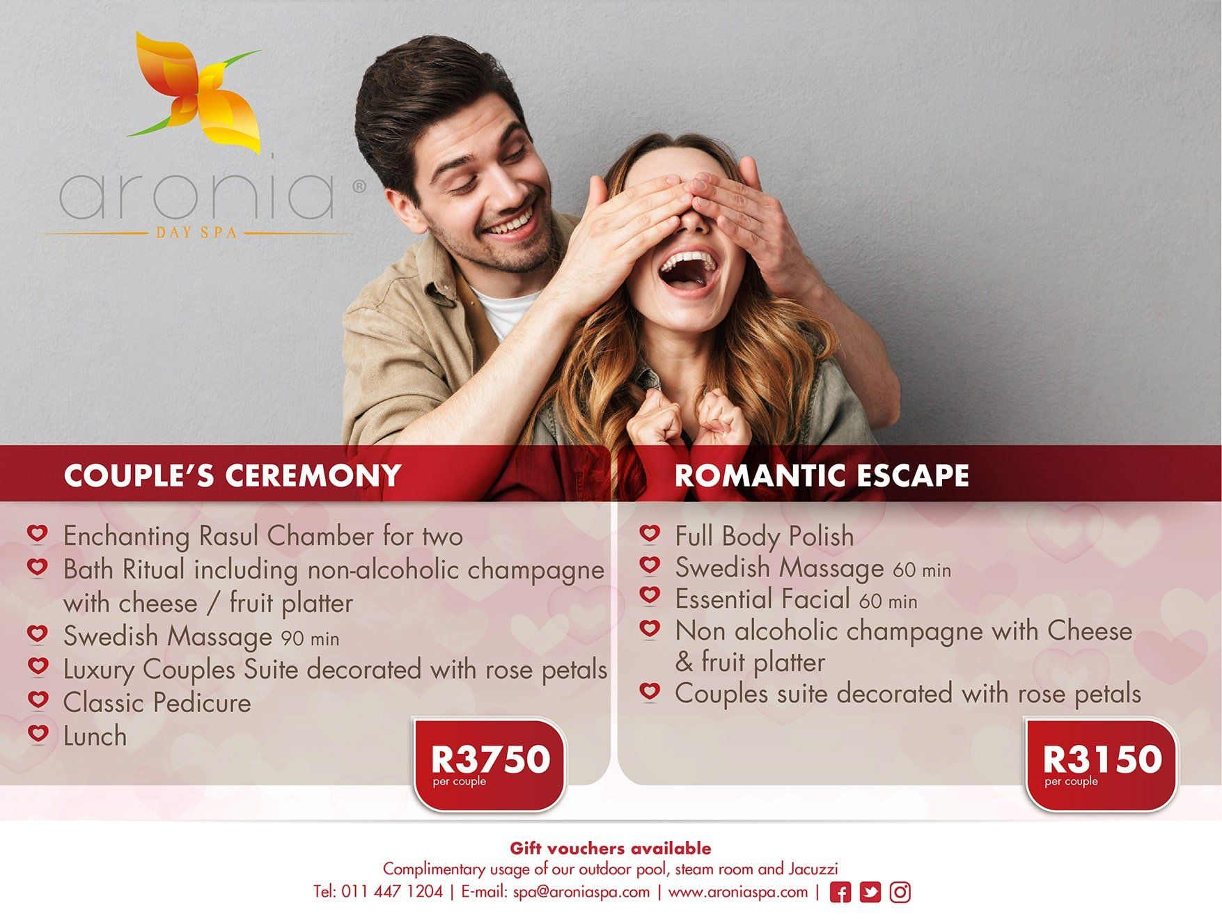 spa packages, romantic, couples package