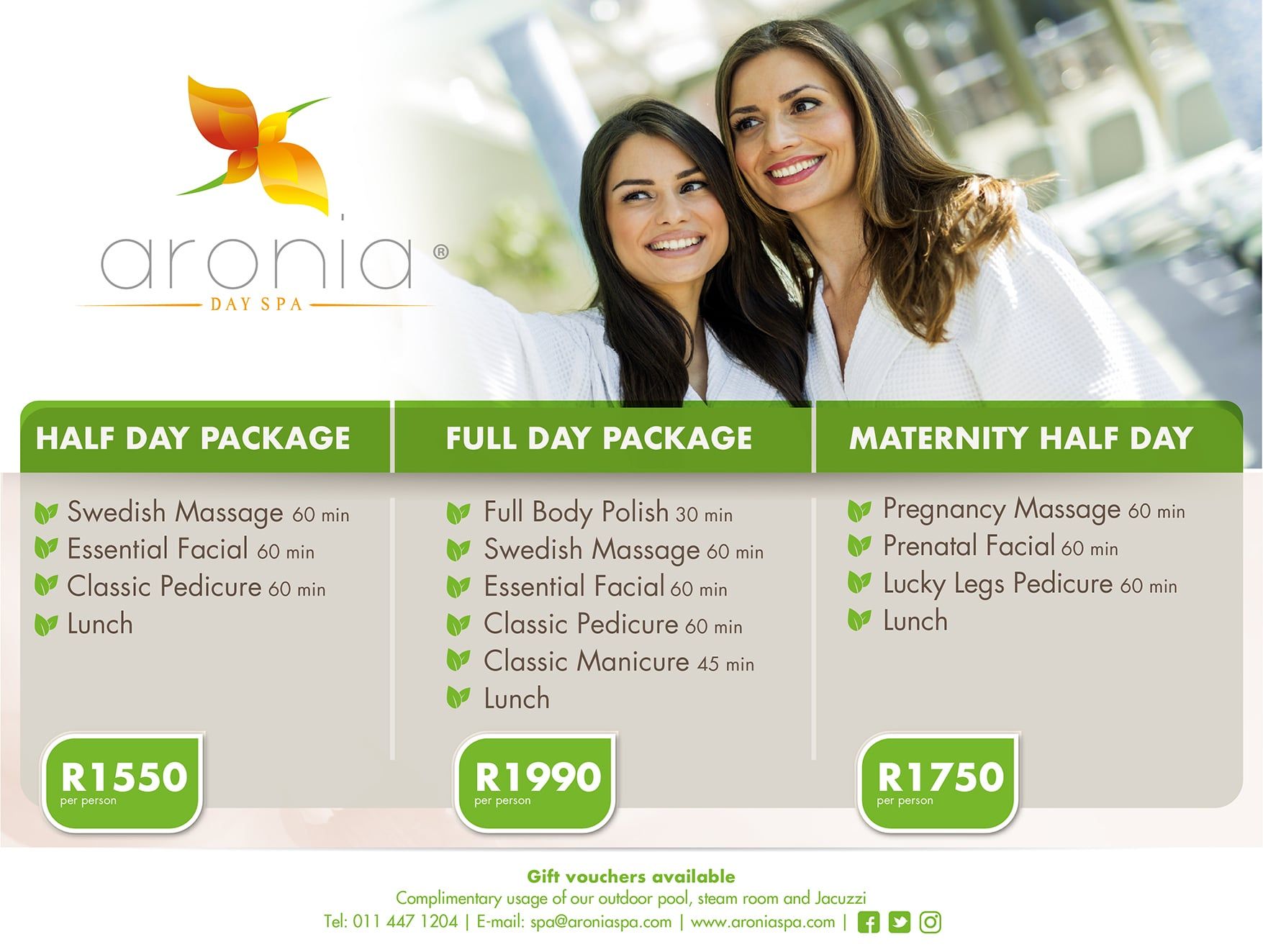 Spa packages half day full day maternity pregnancry