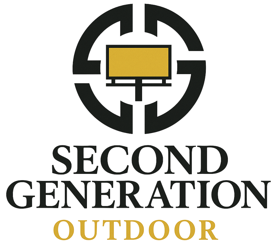A logo for second generation outdoor is shown