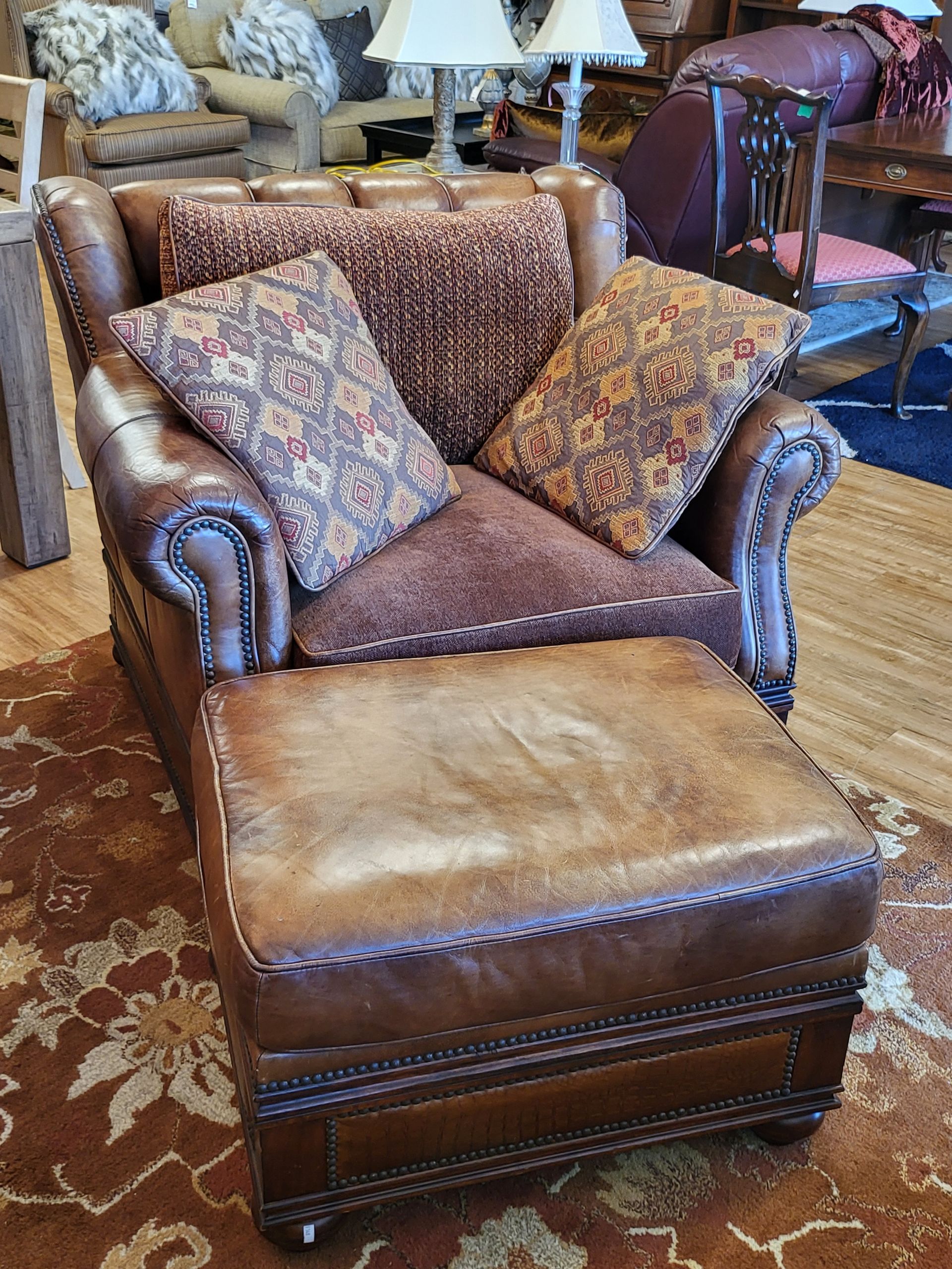 Leather Chair Ottoman