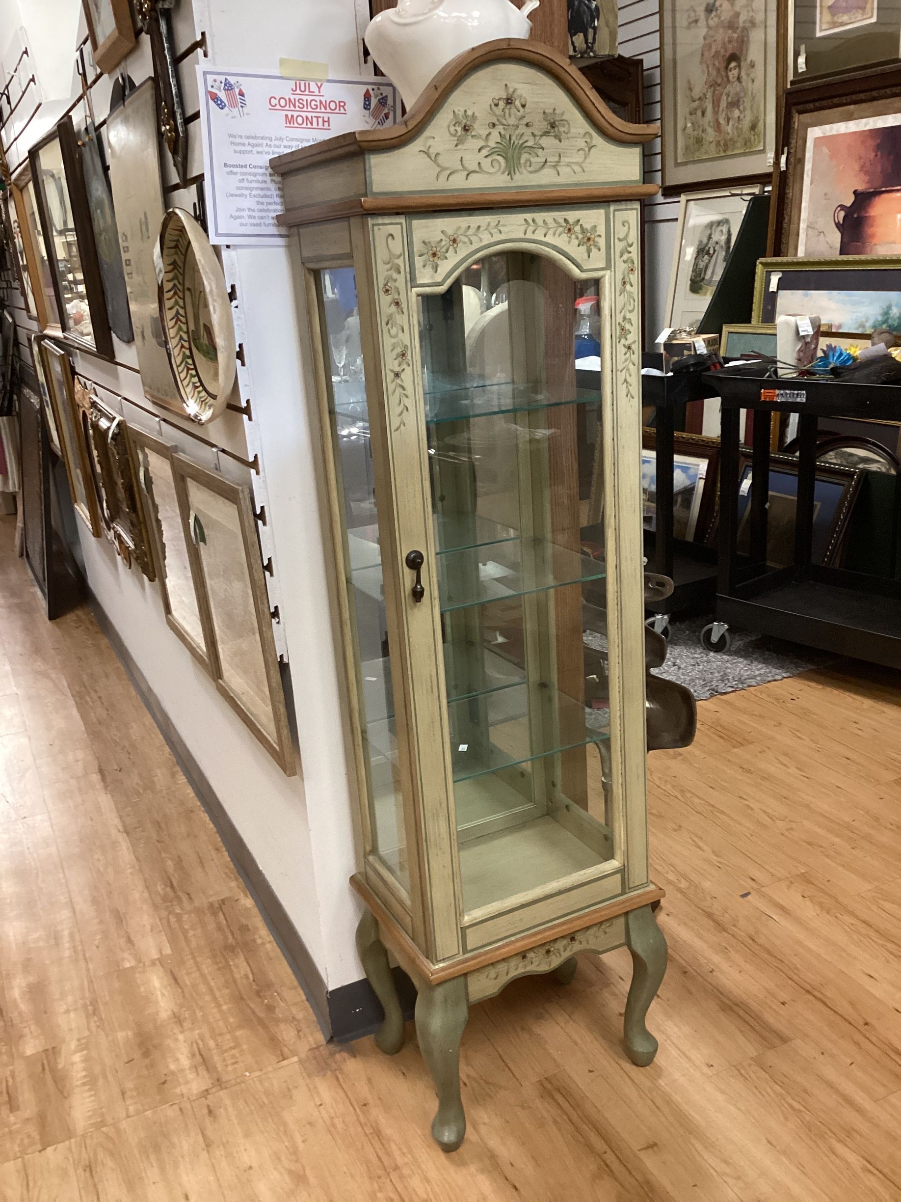 Small Green Painted Curio