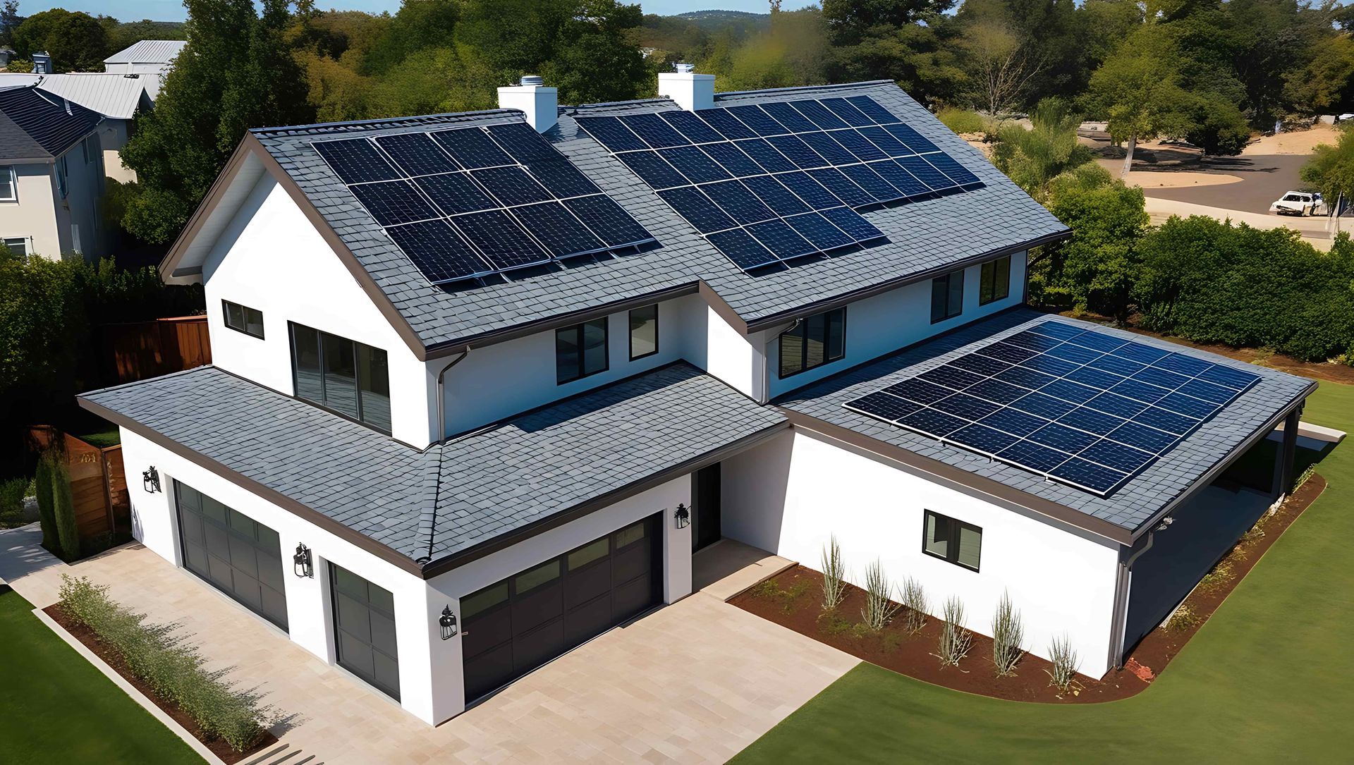 residential property with solar panels