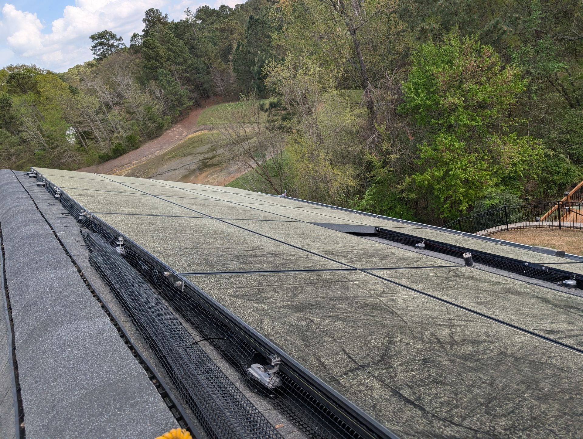 solar panels coated in a layer of pollen