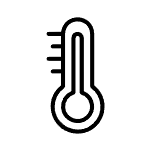 Thermometer icon showing temperature levels.