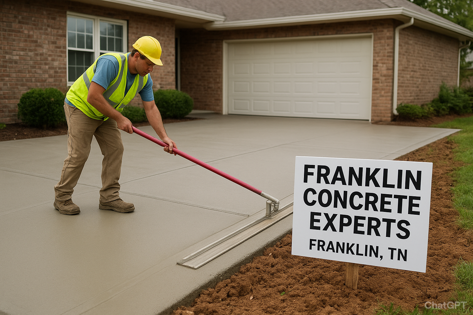 Professional concrete driveway installation by Franklin Concrete Experts in Franklin, TN