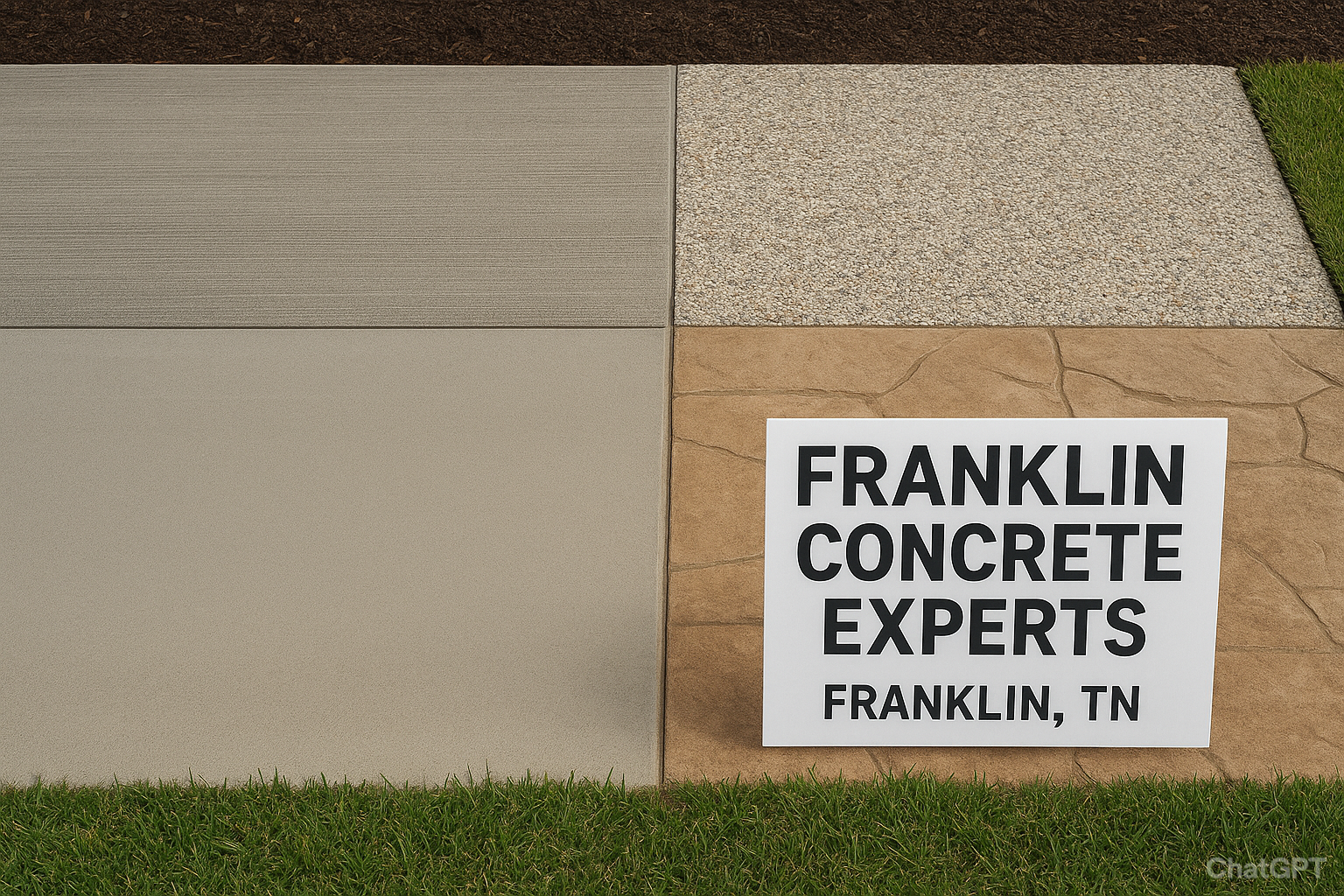 Different types of concrete finishes installed by Franklin Concrete Experts in Franklin, TN