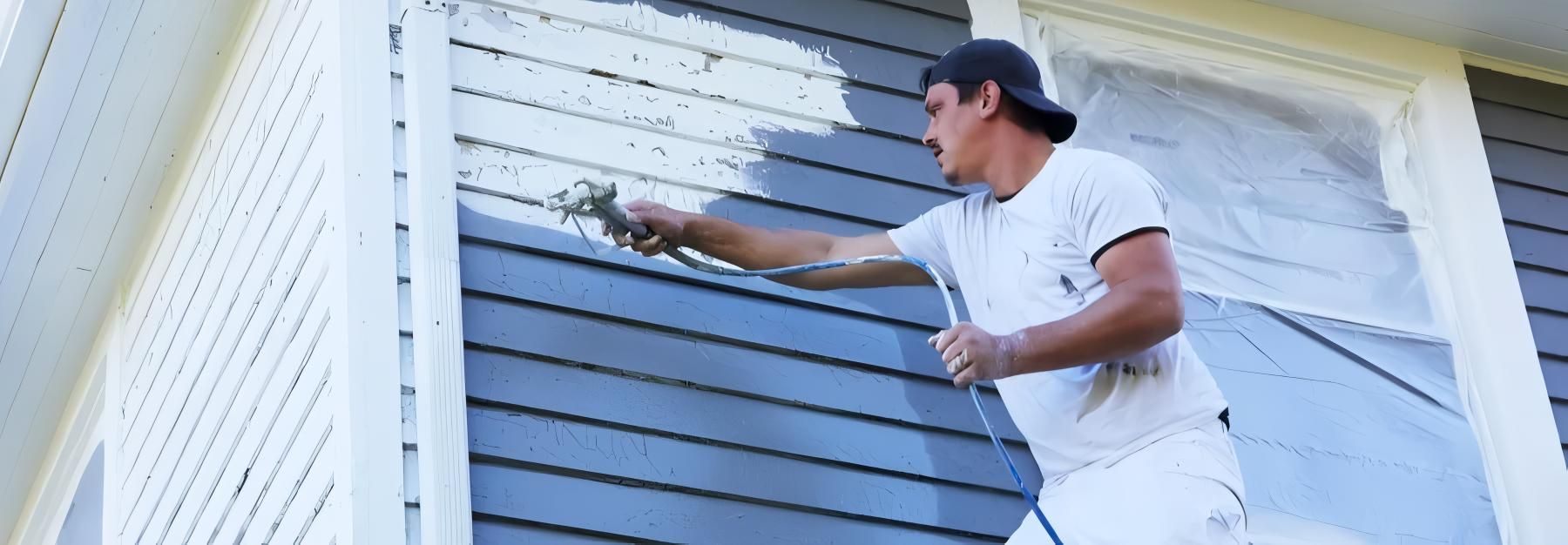 A Man is Painting the Side of a House — O'Brien Painting Contractors in Alexandra Headland, QLD
