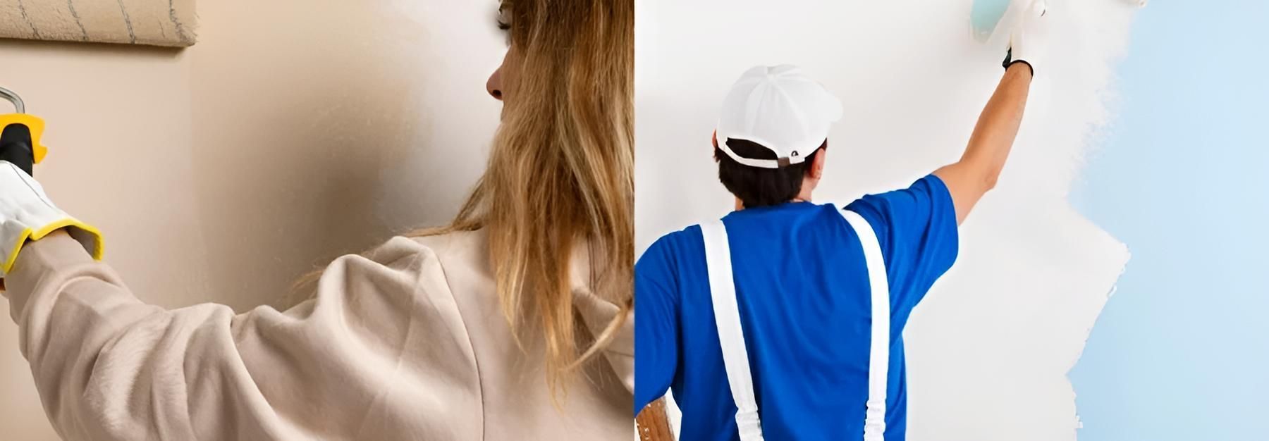 A Woman is Painting a Wall and a Man is Painting a Wall — O'Brien Painting Contractors in Alexandra Headland, QLD