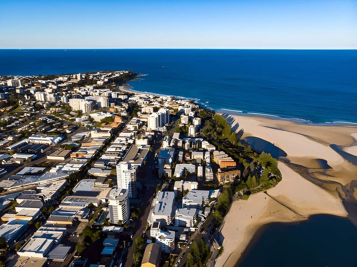 An Aerial View of a City Next to the Ocean — O'Brien Painting Contractors in Warana, QLD