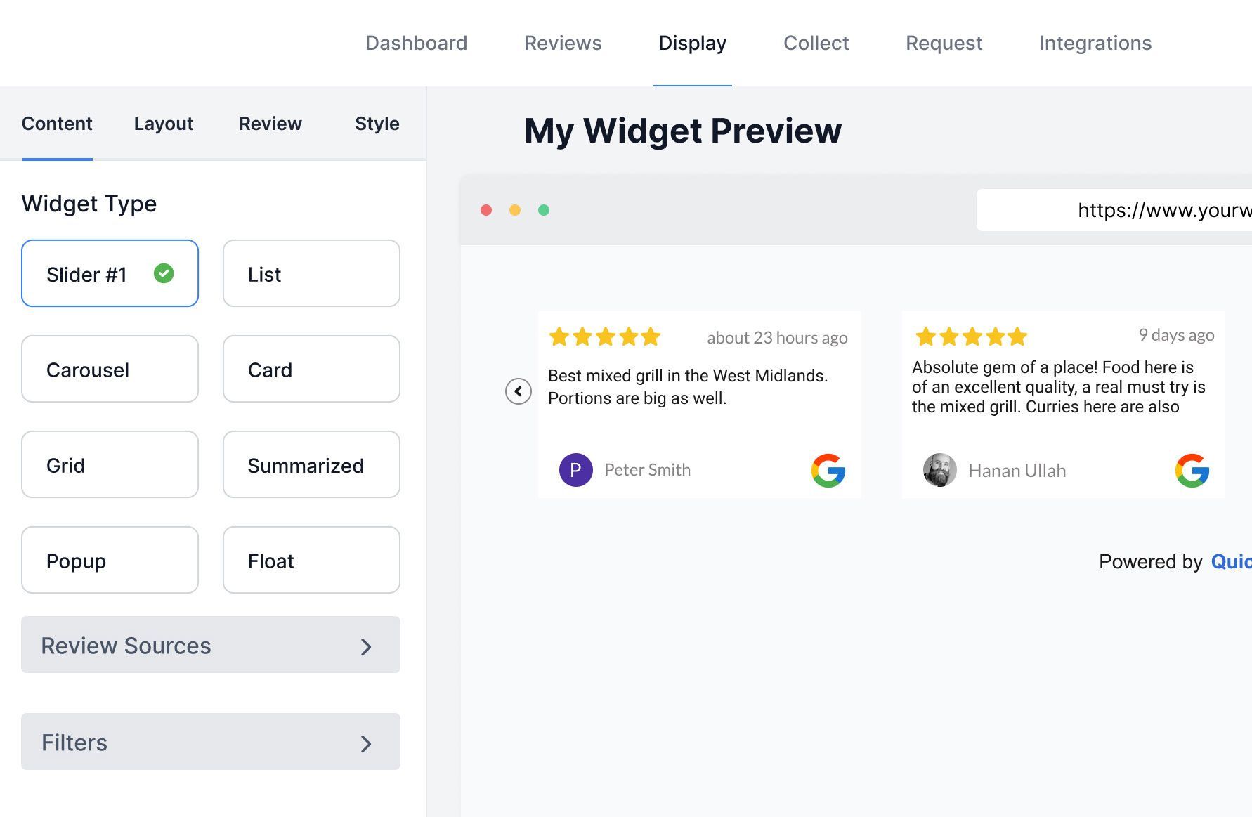 Build trust with review widgets and badges