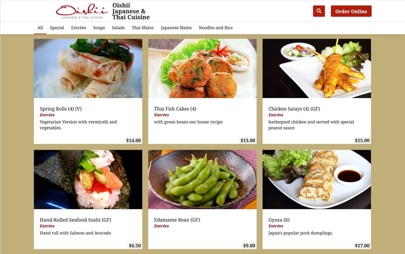 Commission Free Online Ordering System for Oishii Restaurant Sydney