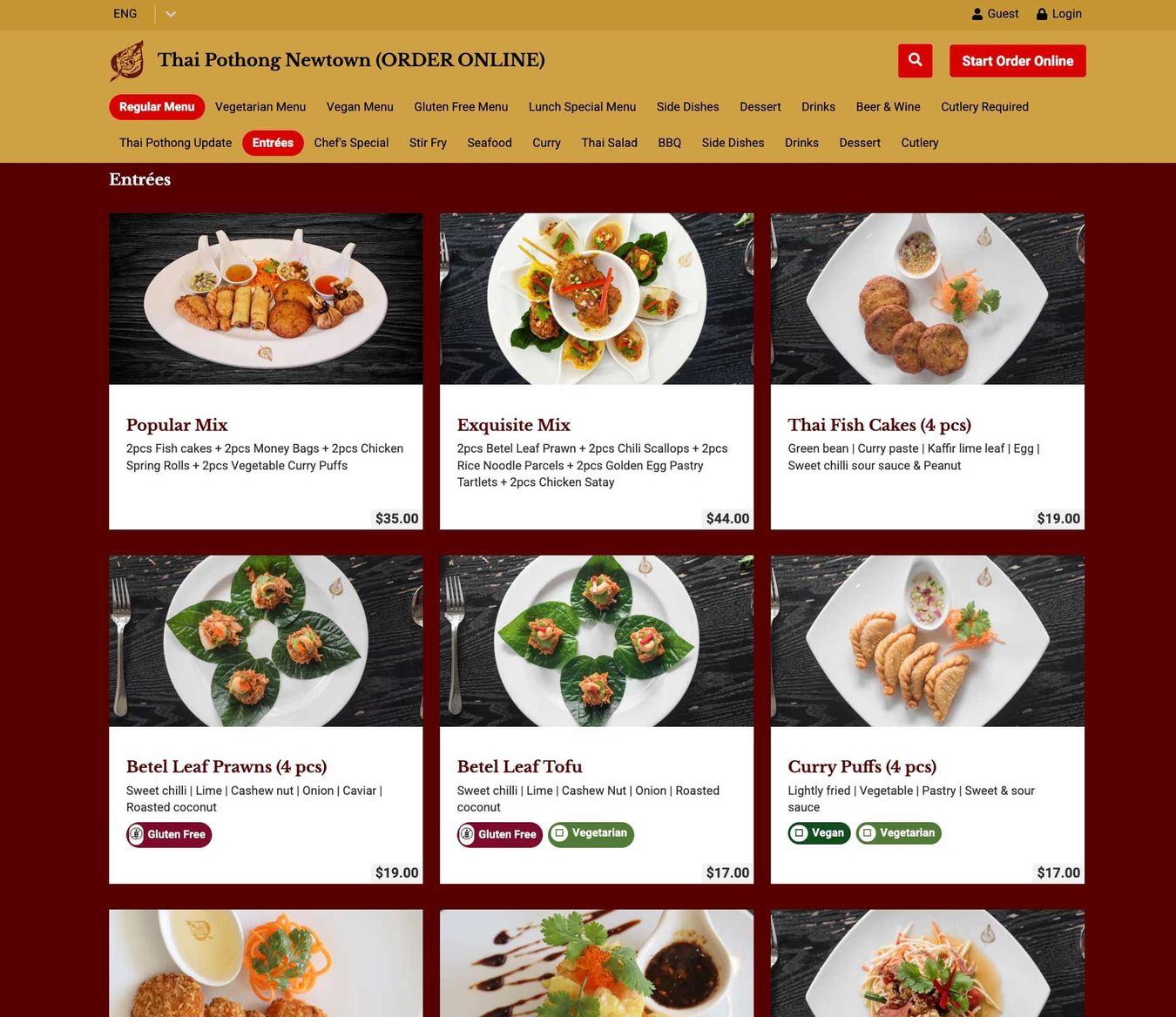 Commission Free Online Ordering System for Thai Pothong Restaurant Sydney