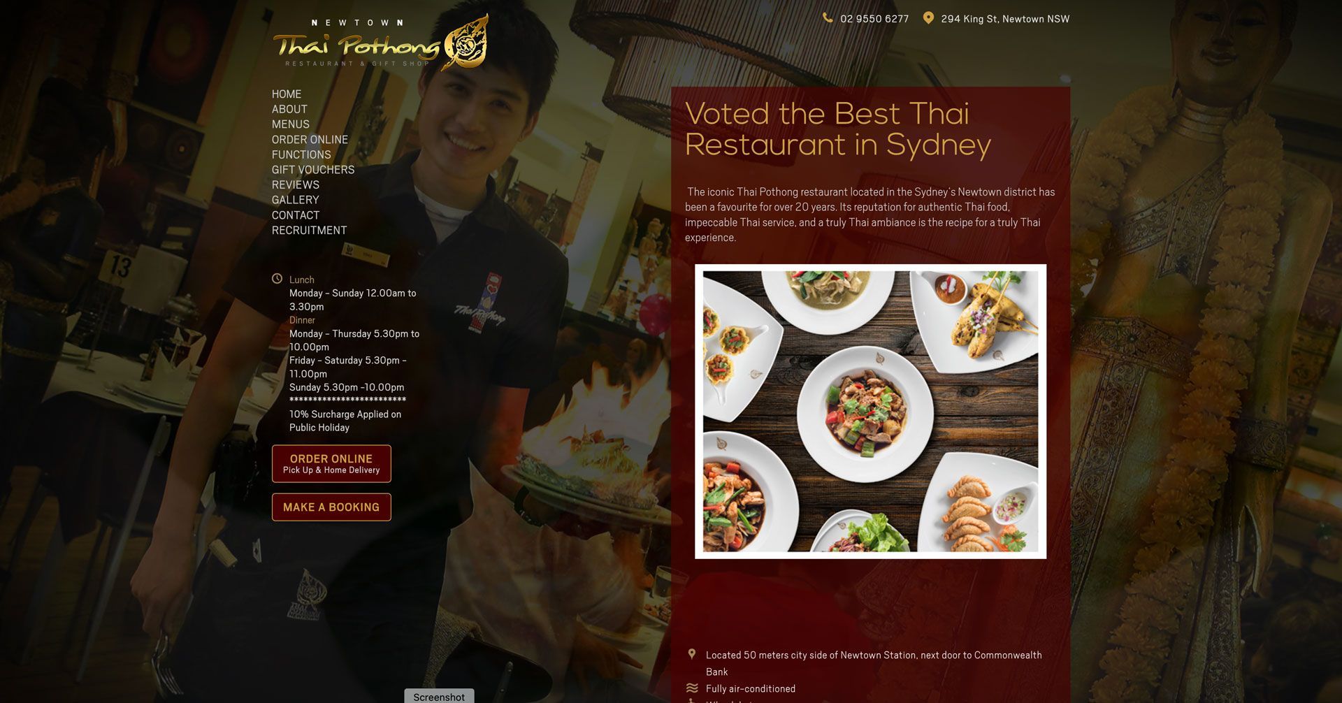 Website design & Restaurant Online Ordering system for Thai Pothong restaurant Sydney