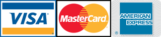Visa, Mastercard and Amex icons