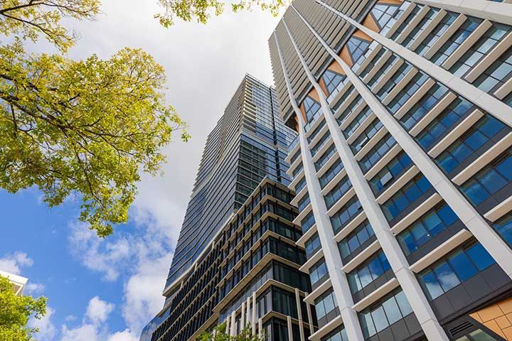 Tall modern buildings in the city