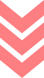 Three downwards-pointing chevrons in coral color over a white background.