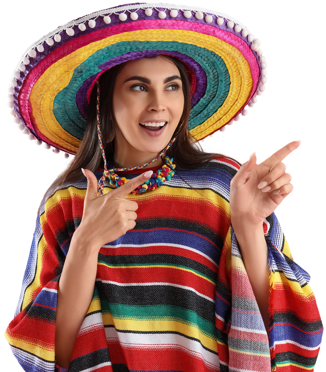 A girl with mexican clothes