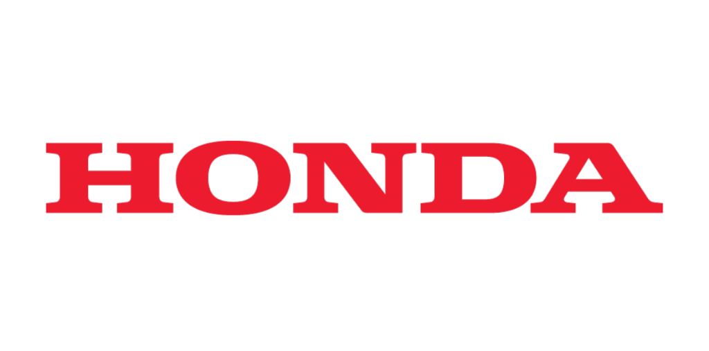 Le logo Honda est rouge et blanc sur fond blanc.