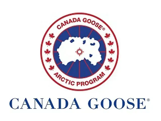 A logo for canada goose with a map in the center