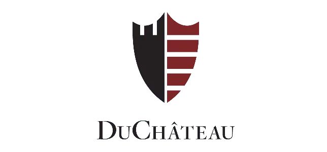 A logo for duchateau with a castle on it