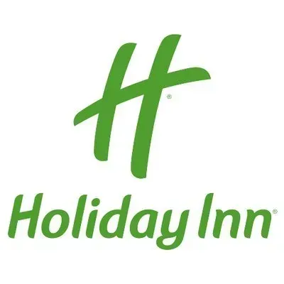 A green holiday inn logo on a white background