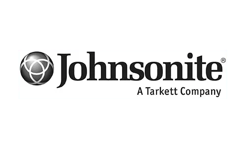 The logo for johnsonite a tarkett company is black and white.