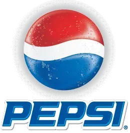 A red white and blue pepsi logo on a white background