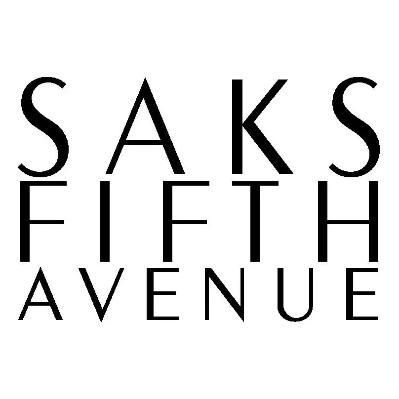 The logo for saks fifth avenue is black and white.