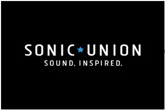 Sonic union sound inspired logo on a black background