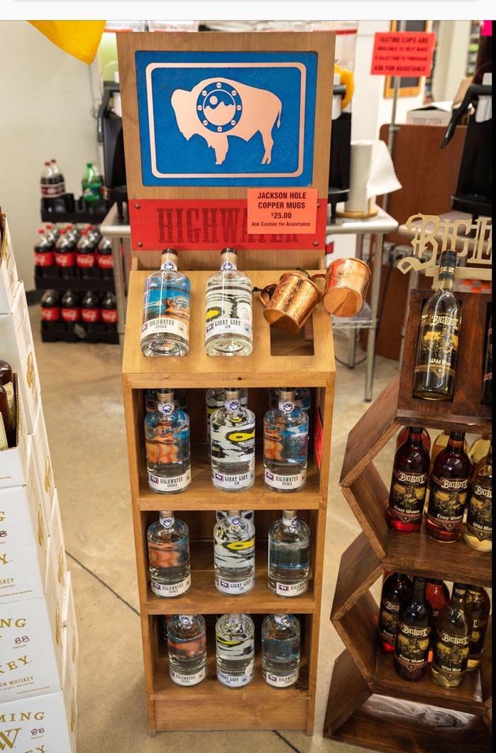 A display of bottles of alcohol in a store