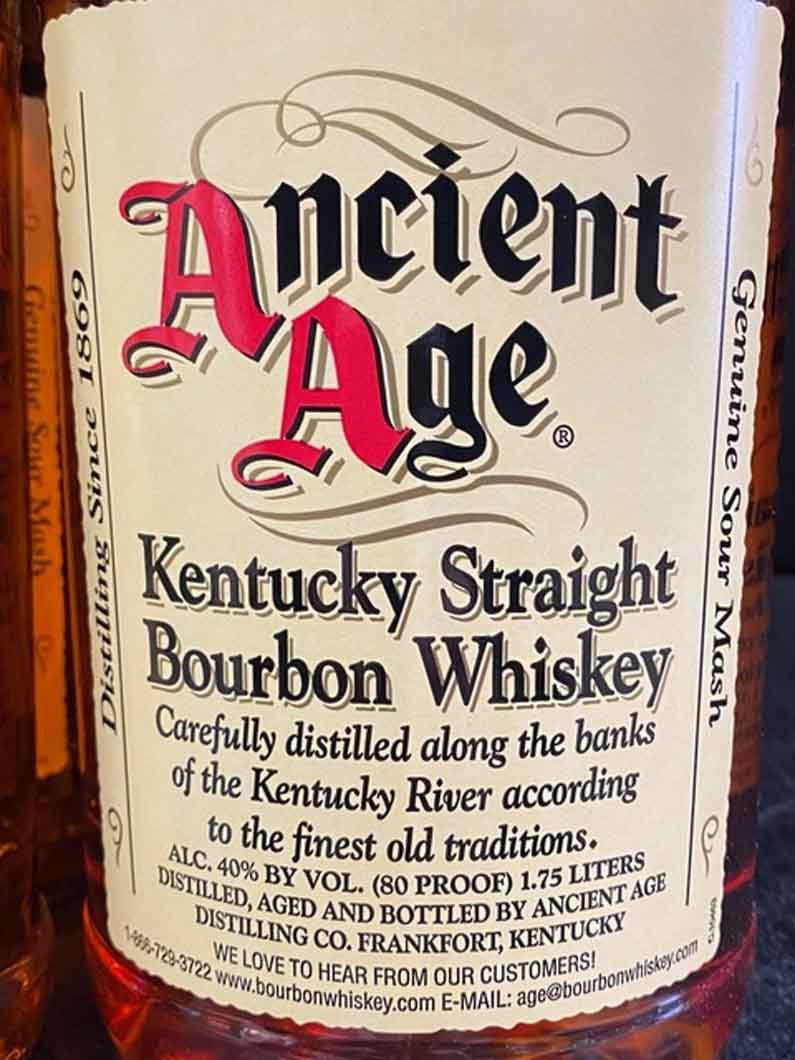 A bottle of kentucky straight bourbon whiskey