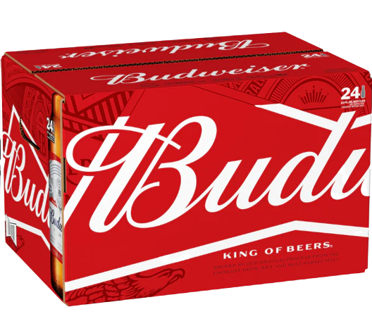 A red box of budweiser king of beers