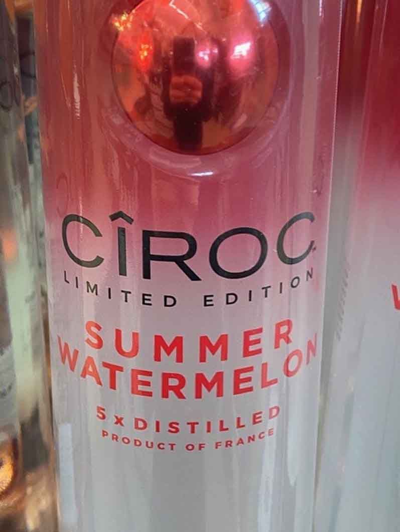 A bottle of ciroc limited edition summer watermelon