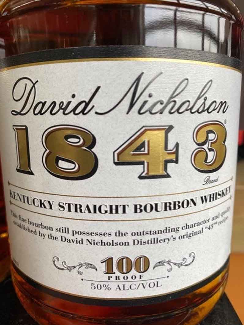 A bottle of david nicholson kentucky straight bourbon whiskey