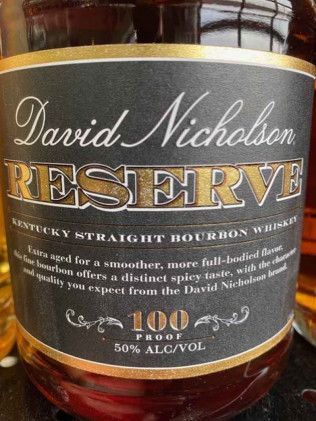 A bottle of david nicholson reserve kentucky straight bourbon whiskey
