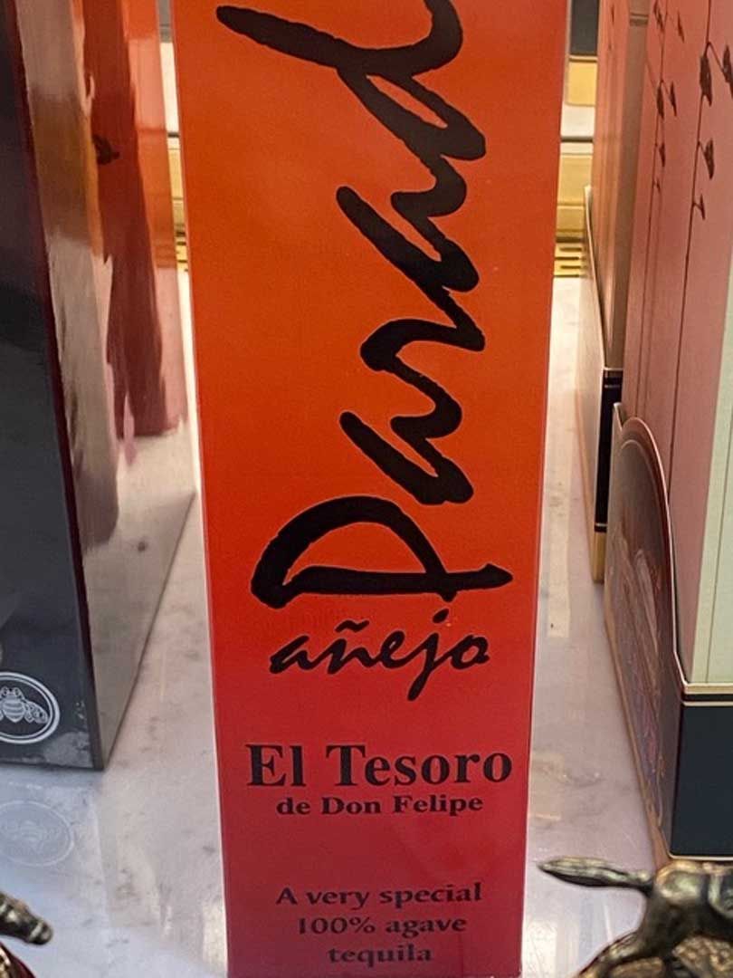 A very special 100 % agave tequila from el tesoro de don felipe