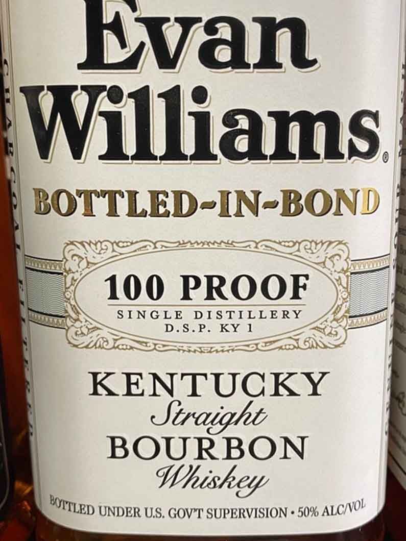 A bottle of evan williams kentucky straight bourbon whiskey