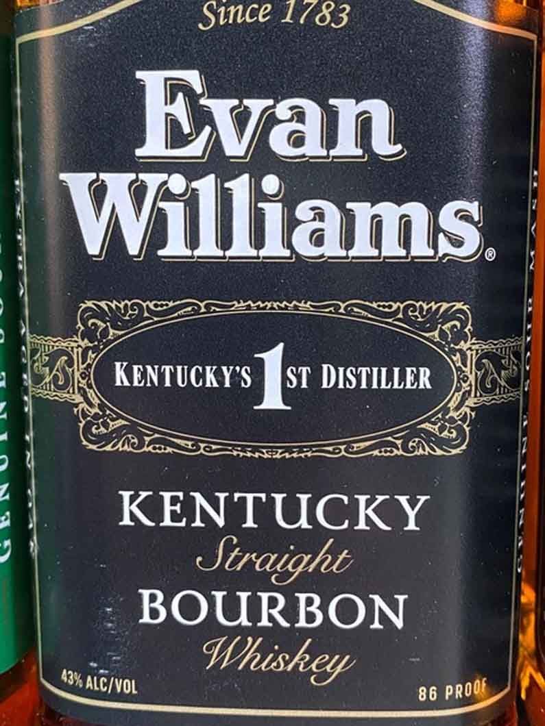 A bottle of kentucky straight bourbon whiskey