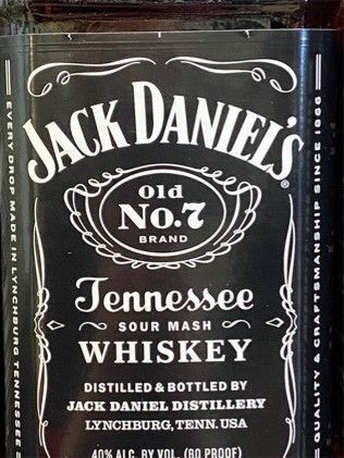 A bottle of jack daniel 's old no.7 tennessee whiskey