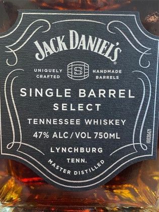 A bottle of jack daniel 's single barrel select tennessee whiskey