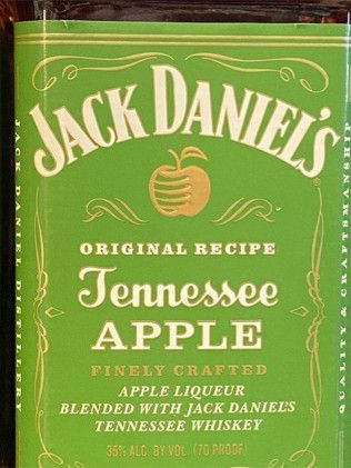 A bottle of jack daniel 's tennessee apple liqueur