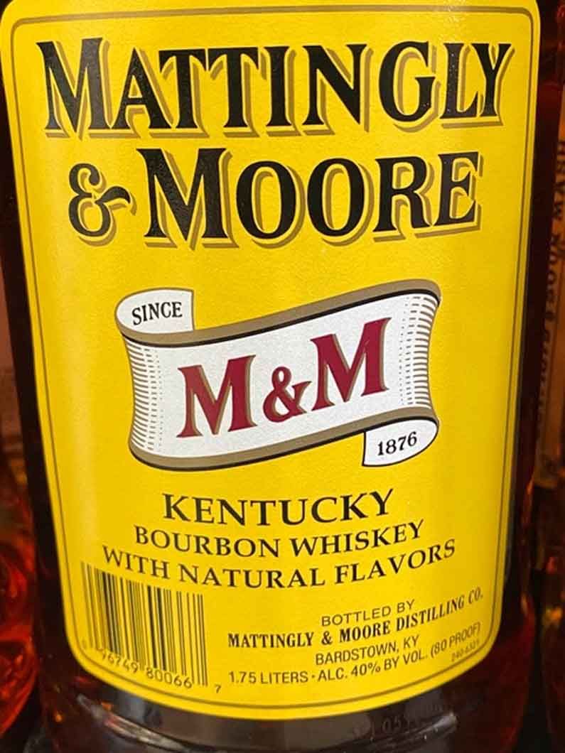 A bottle of kentucky bourbon whiskey with natural flavors