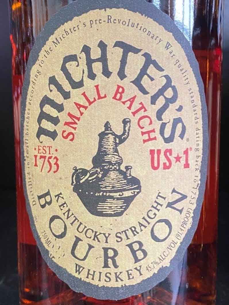 A bottle of michter 's small batch kentucky straight bourbon whiskey