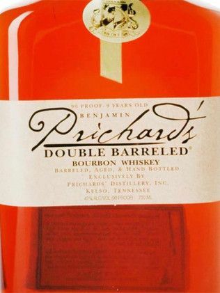 A bottle of prichard 's double barreled bourbon whiskey